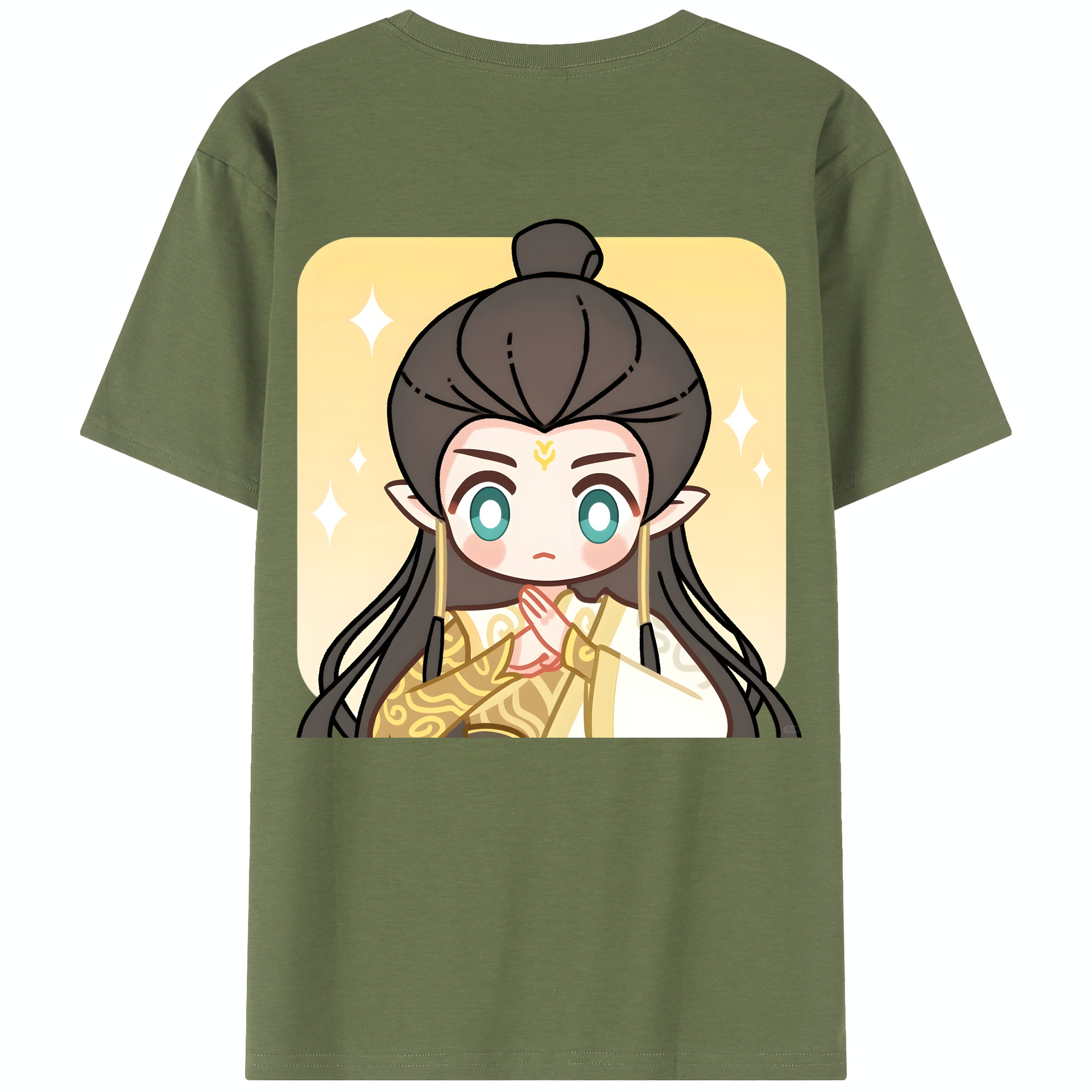 （画像用） Ne Zha 2 ナタ 魔童の大暴れ 綿100％半袖Tシャツ（背面プリント）